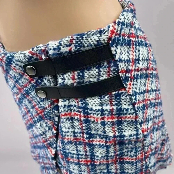 NEW Plaid Tweed Skirt Size M Urban Outfitters Mini Wrap Y2K Academia School Girl - Picture 7 of 10